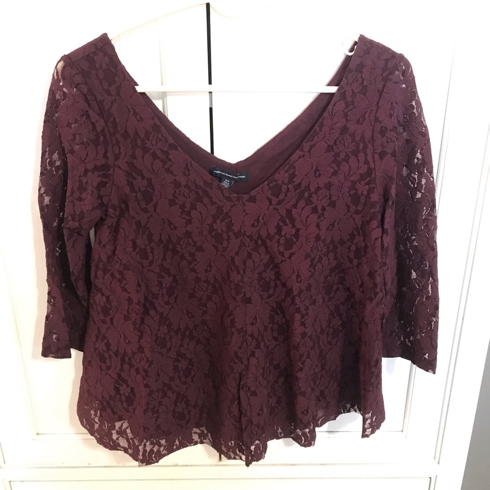 Lace maroon top